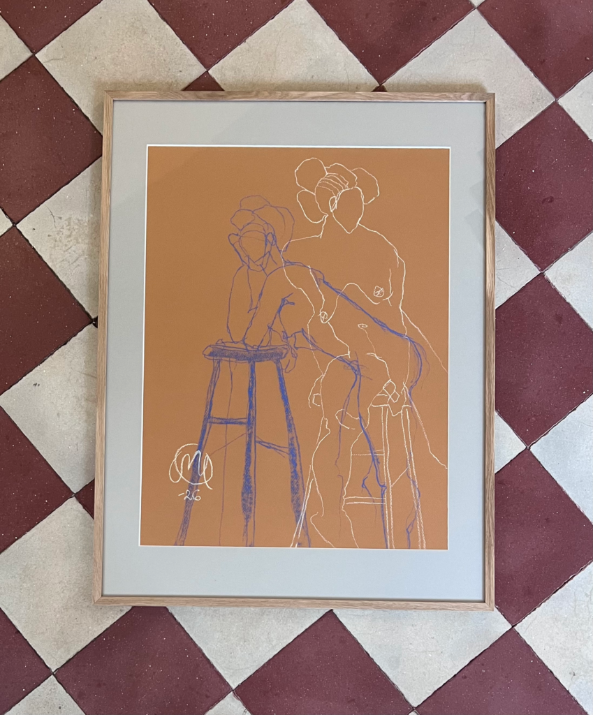 Malin Hjortsberg-Blanck, SITTING SISTERS (kroki)